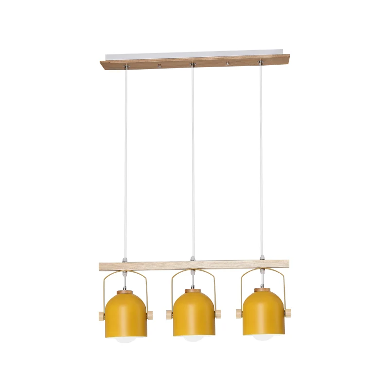 Koepeleilandlamp Scandinavische stijl, 3/4 lichts houten kroonluchterverlichting met metalen kap Clearhalo