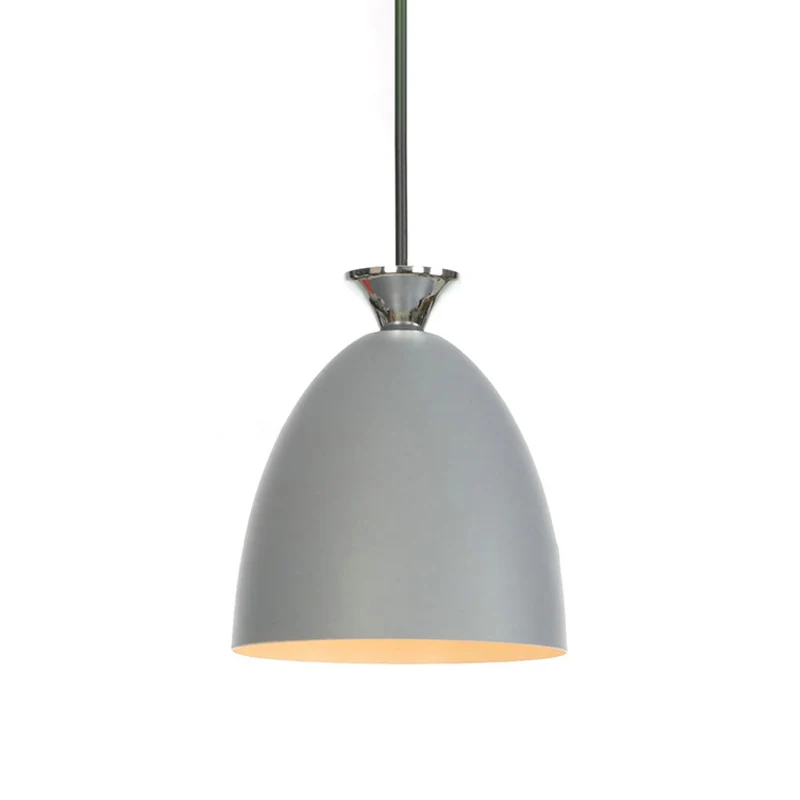 Koepelvormige hanglamp Minimalistisch metallic 1 Lichtgrijs Pendellicht voor slaapkamer Clearhalo
