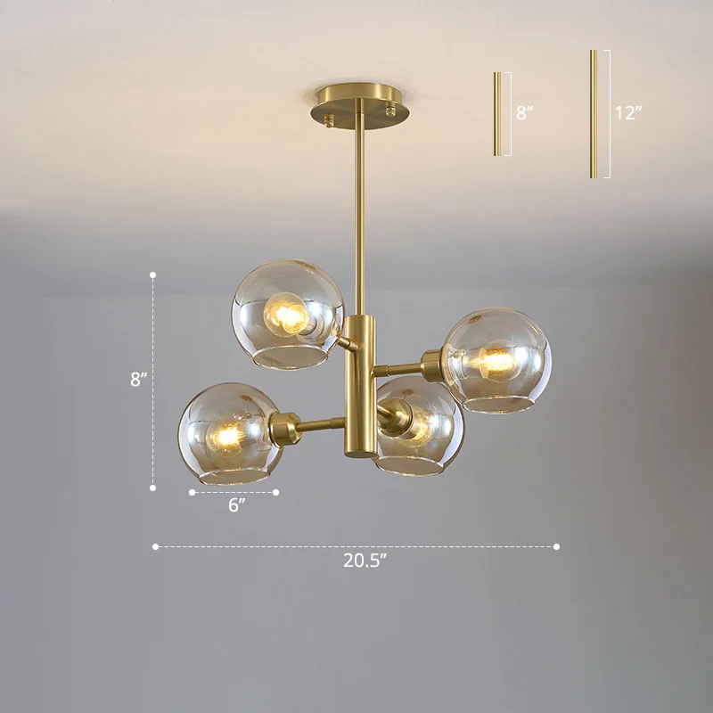 Koepelvormige hanglamp postmoderne stijl glazen eetkamer kroonluchter verlichtingsarmatuur Clearhalo