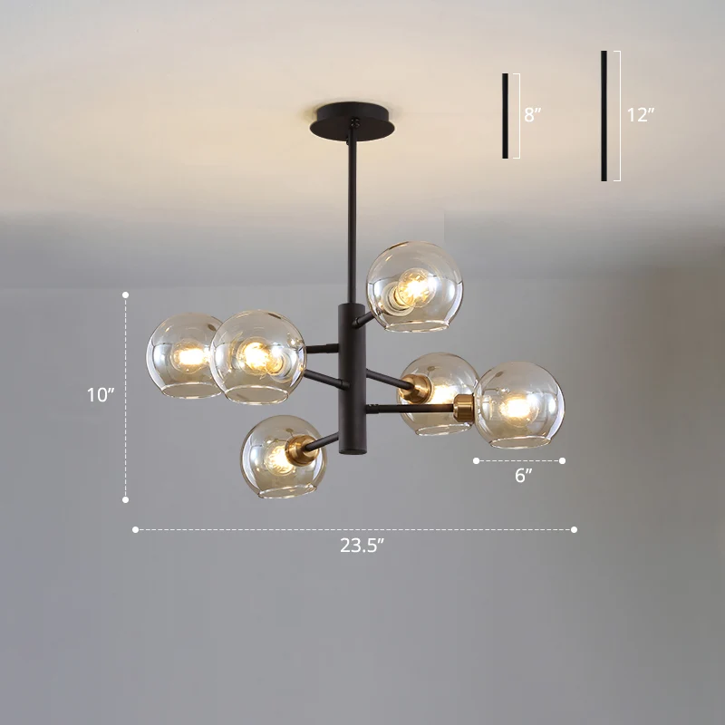 Koepelvormige hanglamp postmoderne stijl glazen eetkamer kroonluchter verlichtingsarmatuur Clearhalo