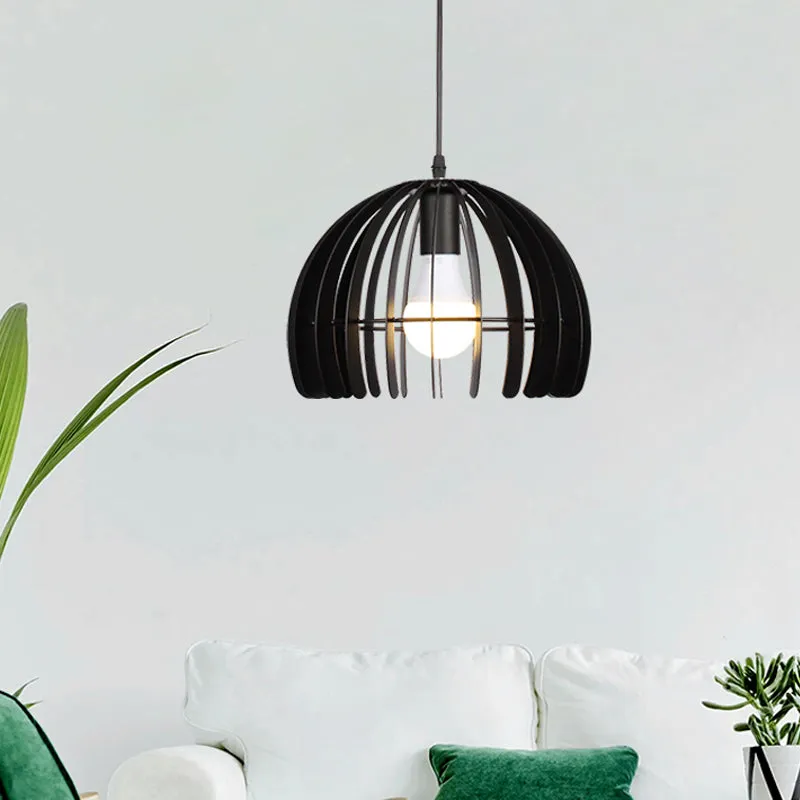 Koepelvormige hanglamp voor woonkamer, set van metaal, enkele lamp, hedendaagse hanglamp zwart/wit Clearhalo