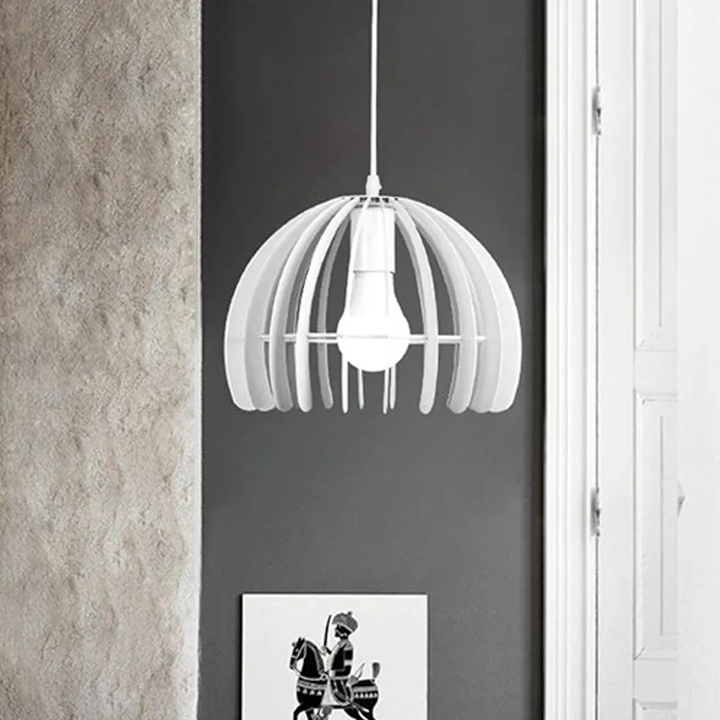 Koepelvormige hanglamp voor woonkamer, set van metaal, enkele lamp, hedendaagse hanglamp zwart/wit Clearhalo