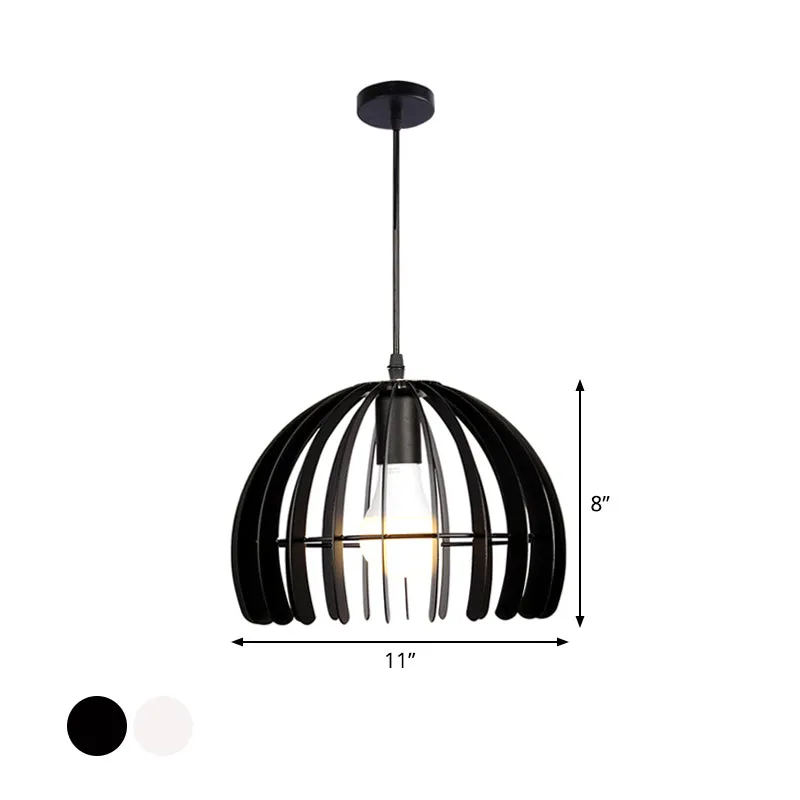 Koepelvormige hanglamp voor woonkamer, set van metaal, enkele lamp, hedendaagse hanglamp zwart/wit Clearhalo