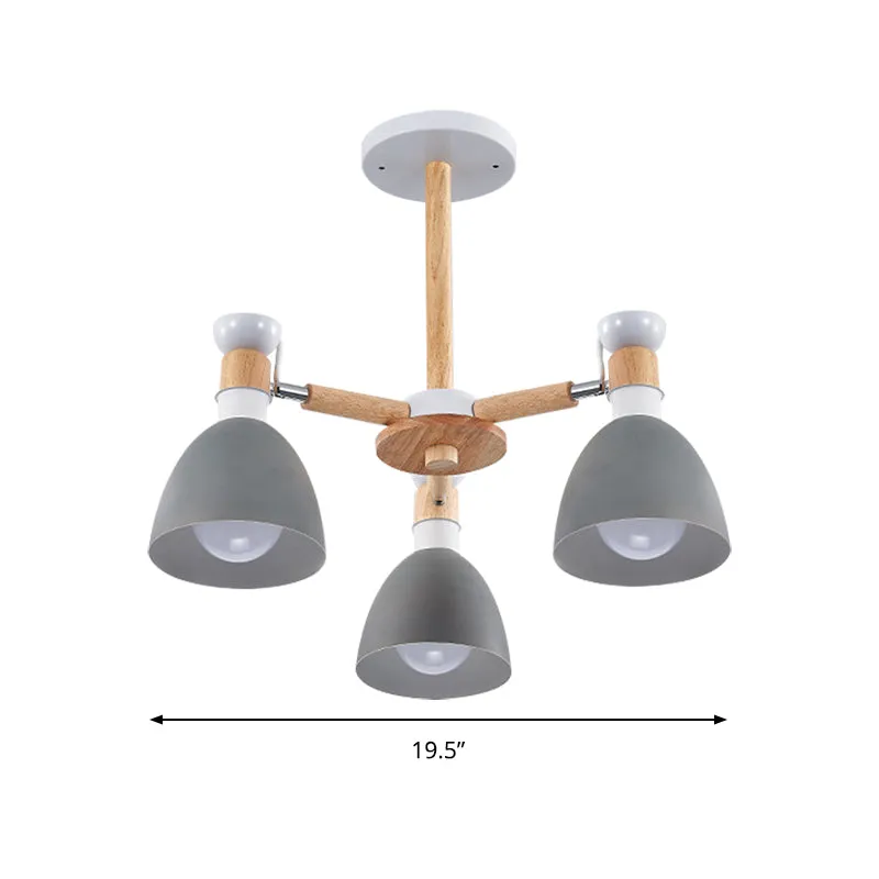 Koepelvormige studeerkamer plafondmontage licht metaal 3-lichts Macaron plafondlamp Clearhalo