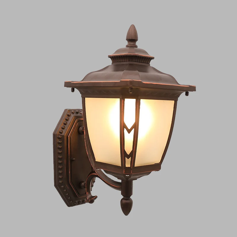 Koffie 1-lichts wandmontage lamparmatuur Lodges matglas dennenappel wandkandelaar verlichting voor buiten Clearhalo