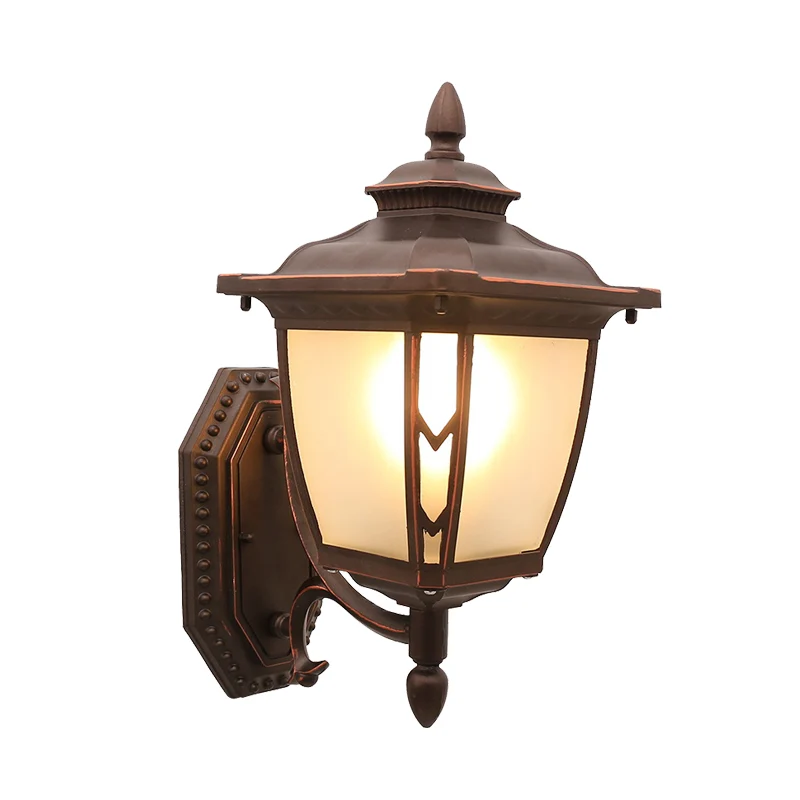 Koffie 1-lichts wandmontage lamparmatuur Lodges matglas dennenappel wandkandelaar verlichting voor buiten Clearhalo