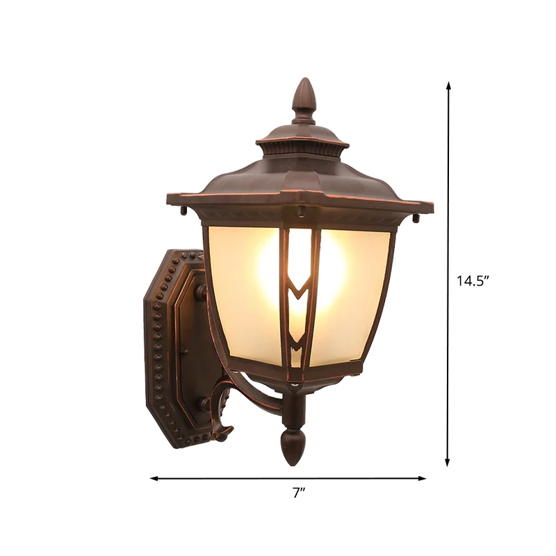 Koffie 1-lichts wandmontage lamparmatuur Lodges matglas dennenappel wandkandelaar verlichting voor buiten Clearhalo