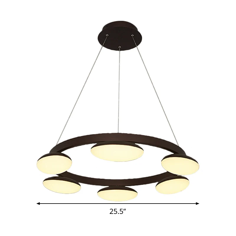 Koffie ronde hanglampset hedendaagse 6/8 koppen metalen hangende kroonluchter voor eetkamer Clearhalo