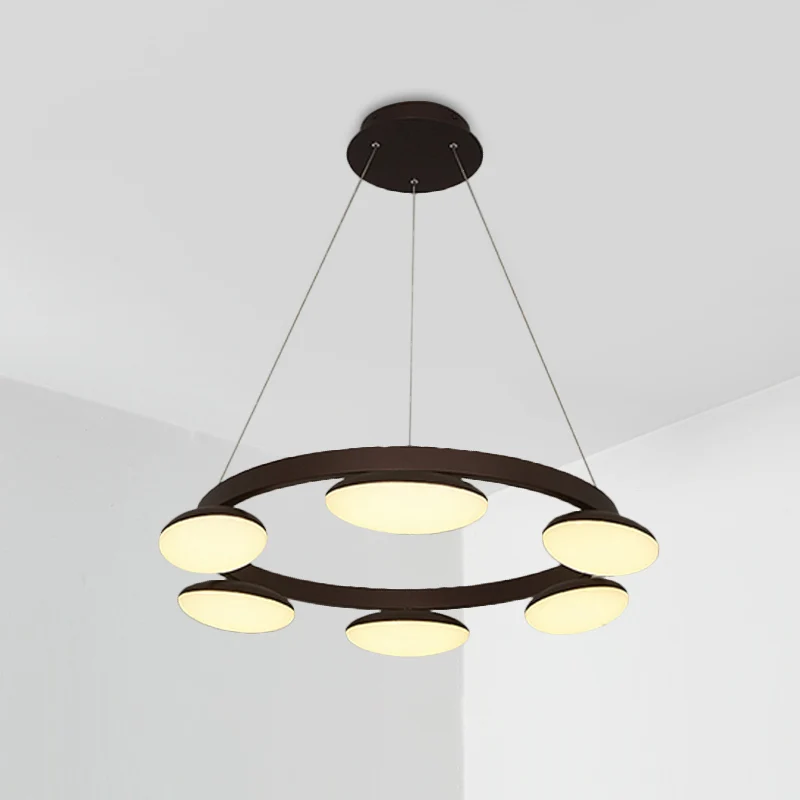 Koffie ronde hanglampset hedendaagse 6/8 koppen metalen hangende kroonluchter voor eetkamer Clearhalo
