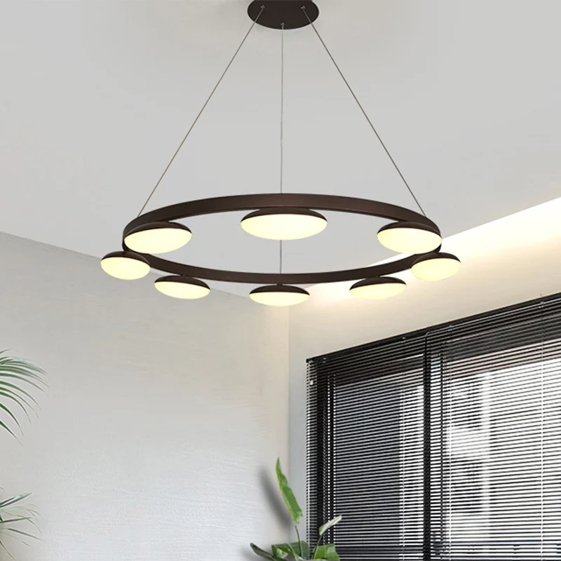 Koffie ronde hanglampset hedendaagse 6/8 koppen metalen hangende kroonluchter voor eetkamer Clearhalo