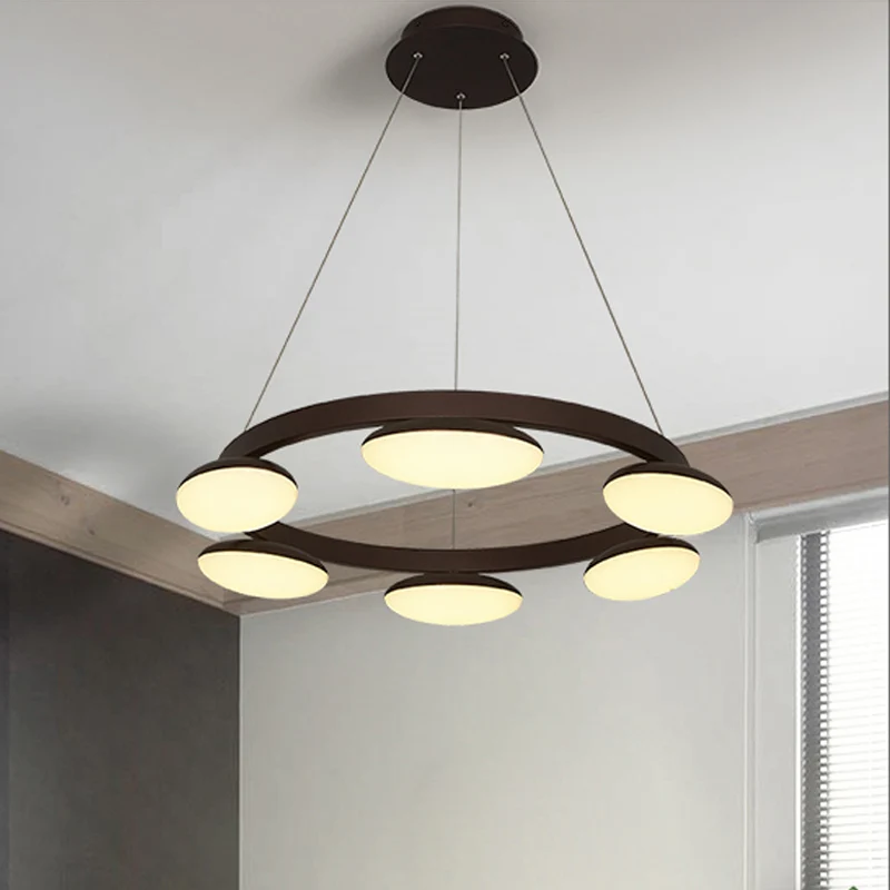 Koffie ronde hanglampset hedendaagse 6/8 koppen metalen hangende kroonluchter voor eetkamer Clearhalo