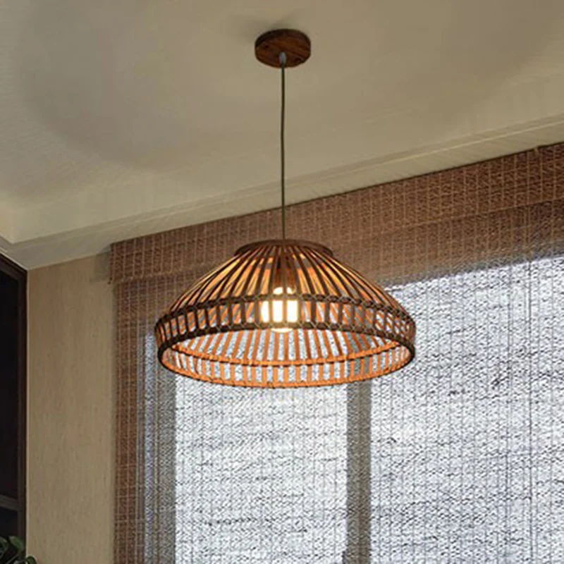 Koffiekooi hanglamp Chinese stijl 1-lichts bamboe hanglamp Clearhalo