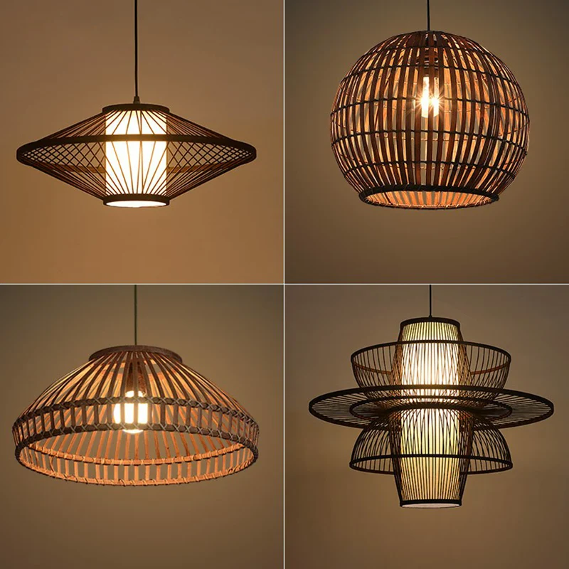 Koffiekooi hanglamp Chinese stijl 1-lichts bamboe hanglamp Clearhalo