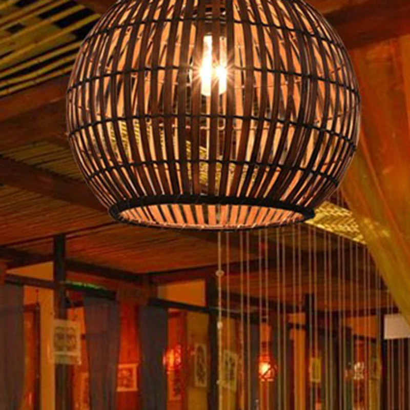 Koffiekooi hanglamp Chinese stijl 1-lichts bamboe hanglamp Clearhalo