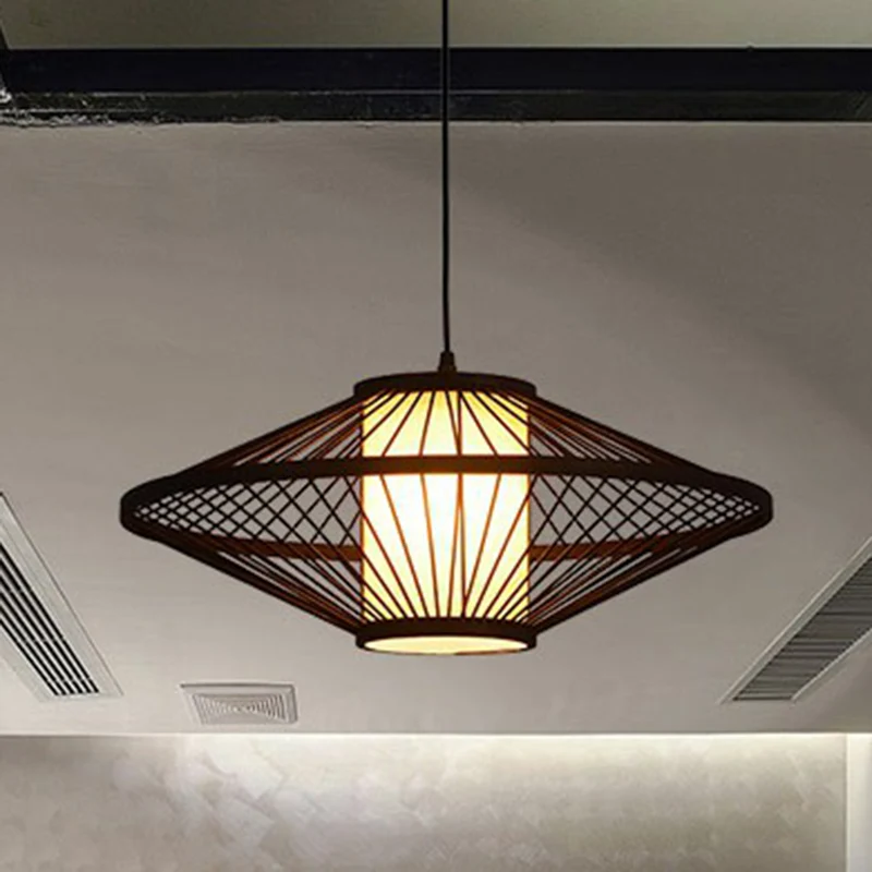 Koffiekooi hanglamp Chinese stijl 1-lichts bamboe hanglamp Clearhalo