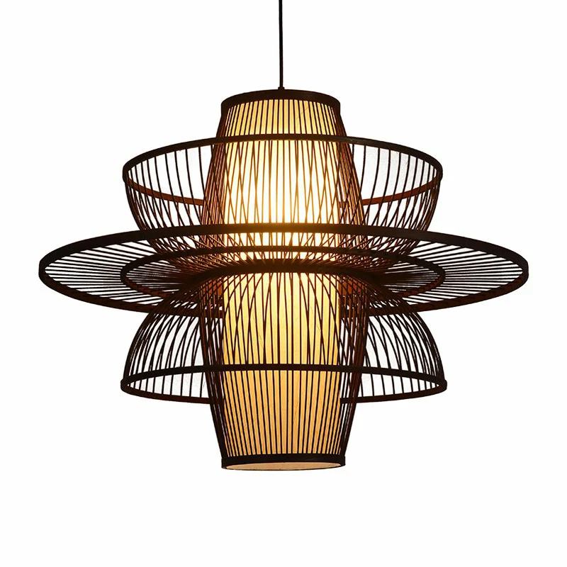 Koffiekooi hanglamp Chinese stijl 1-lichts bamboe hanglamp Clearhalo