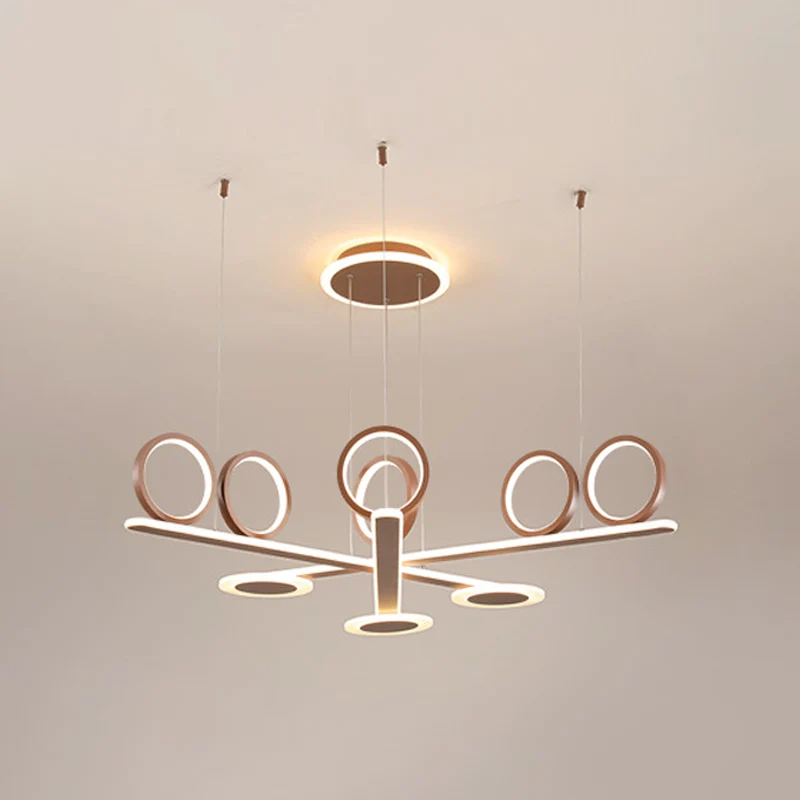 Koffiering hangende kroonluchter eigentijds acryl LED-hanglicht warm/wit licht, 31,5"/39" breed Clearhalo