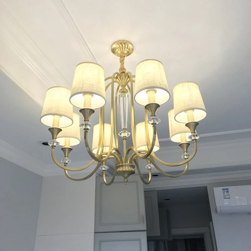 Koloniale stijl kaars kroonluchter licht metalen plafond hanglamp voor woonkamer Clearhalo
