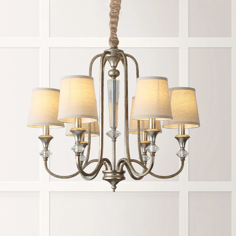 Koloniale stijl kaars kroonluchter licht metalen plafond hanglamp voor woonkamer Clearhalo