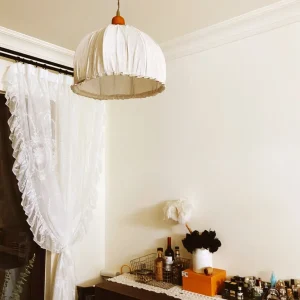 Kom jute schaduw hangende hanglamp Scandinavische stijl stof 1 licht hanglamp voor slaapkamer eetkamer Clearhalo