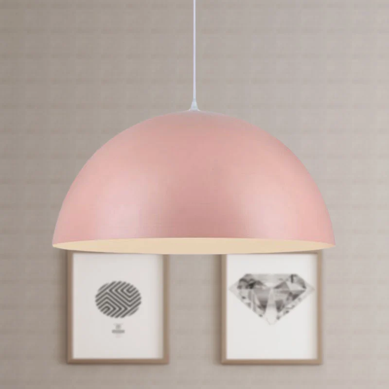 Kom-hanglamp Scandinavische stijl, 1-lichts aluminium hanglamp roze/geel voor woonkamer Clearhalo
