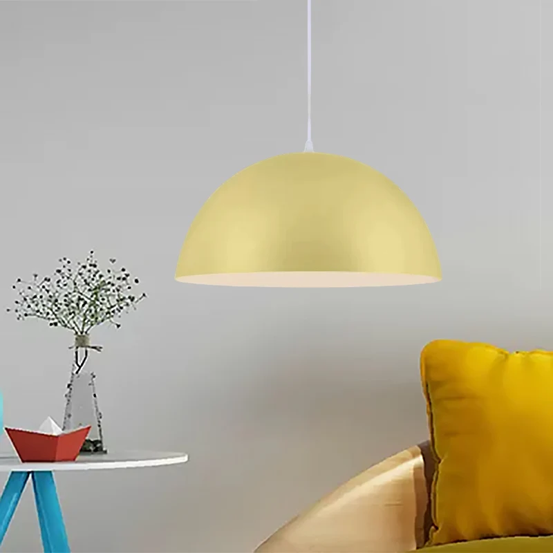 Kom-hanglamp Scandinavische stijl, 1-lichts aluminium hanglamp roze/geel voor woonkamer Clearhalo