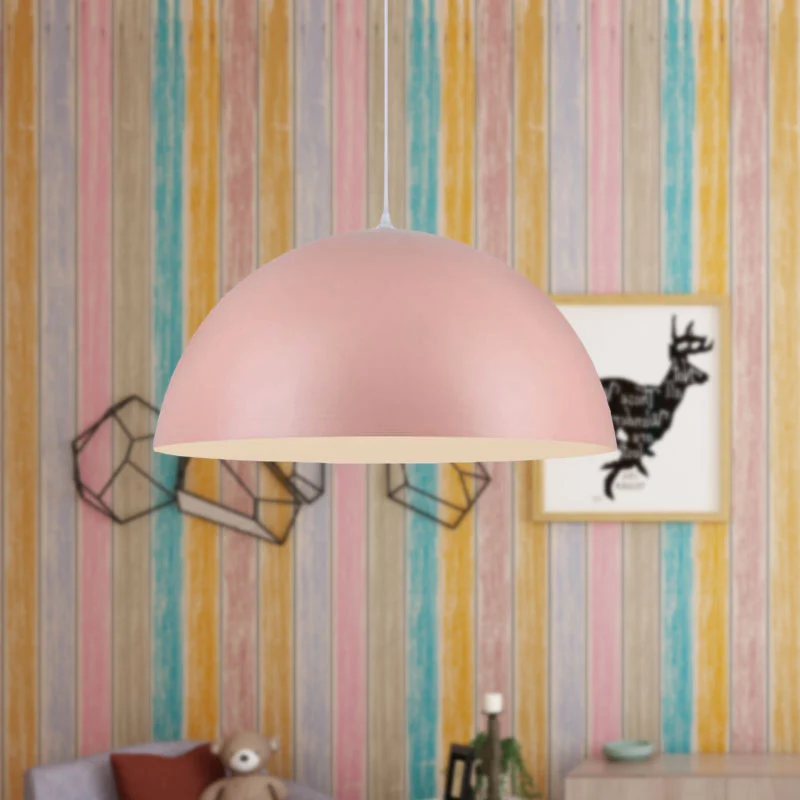 Kom-hanglamp Scandinavische stijl, 1-lichts aluminium hanglamp roze/geel voor woonkamer Clearhalo