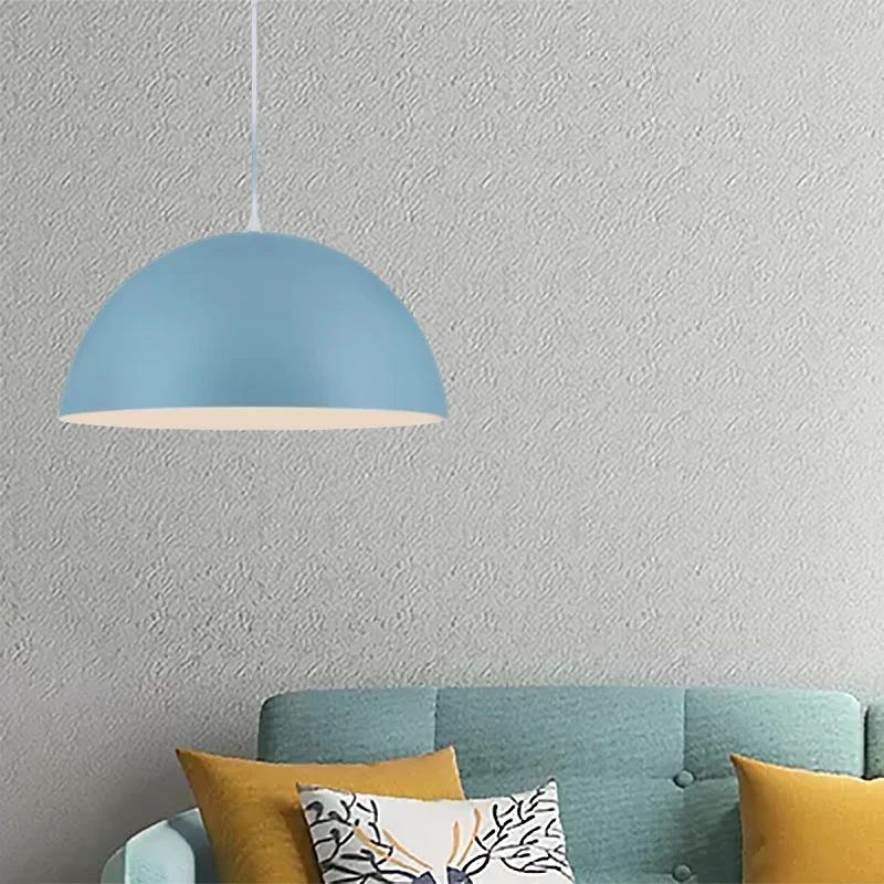 Kom-hanglamp Scandinavische stijl, 1-lichts aluminium hanglamp roze/geel voor woonkamer Clearhalo