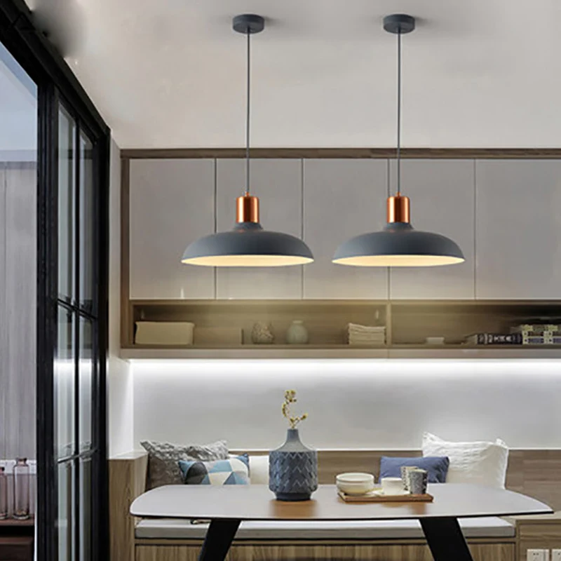 Komvormige restaurant slingerlamp metaal 1 lamp Macaron hanglamp Clearhalo