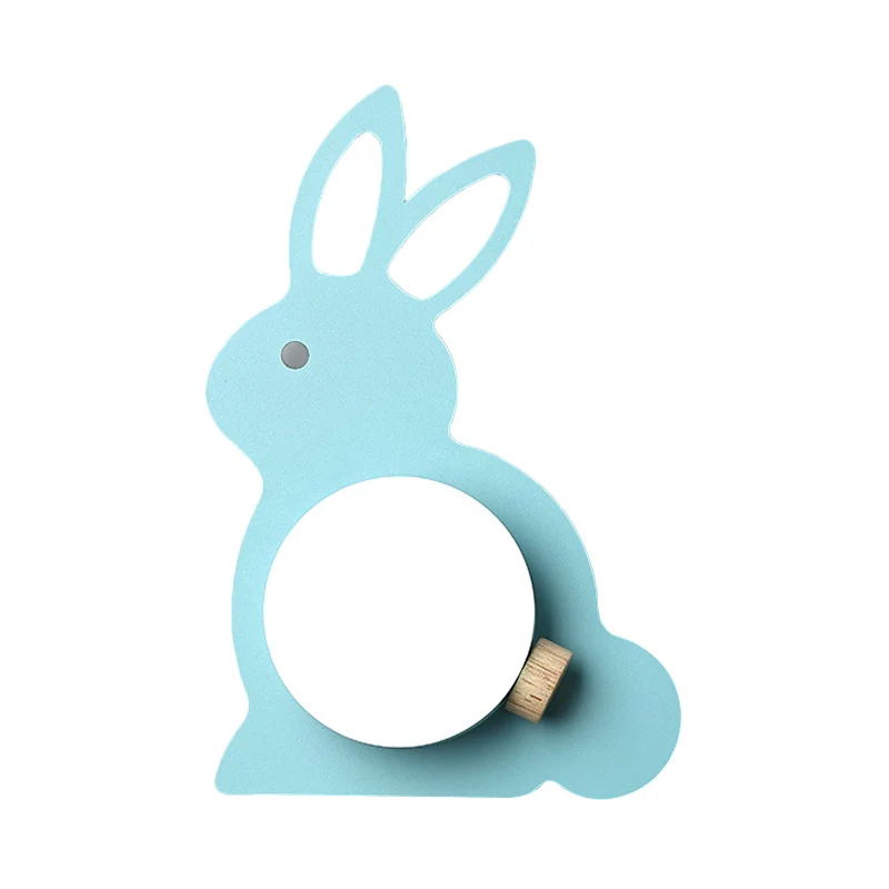 Konijn inbouw wandkandelaar cartoon ijzer 1 lamp roze/blauw wandmontage licht met bollampenkap Clearhalo
