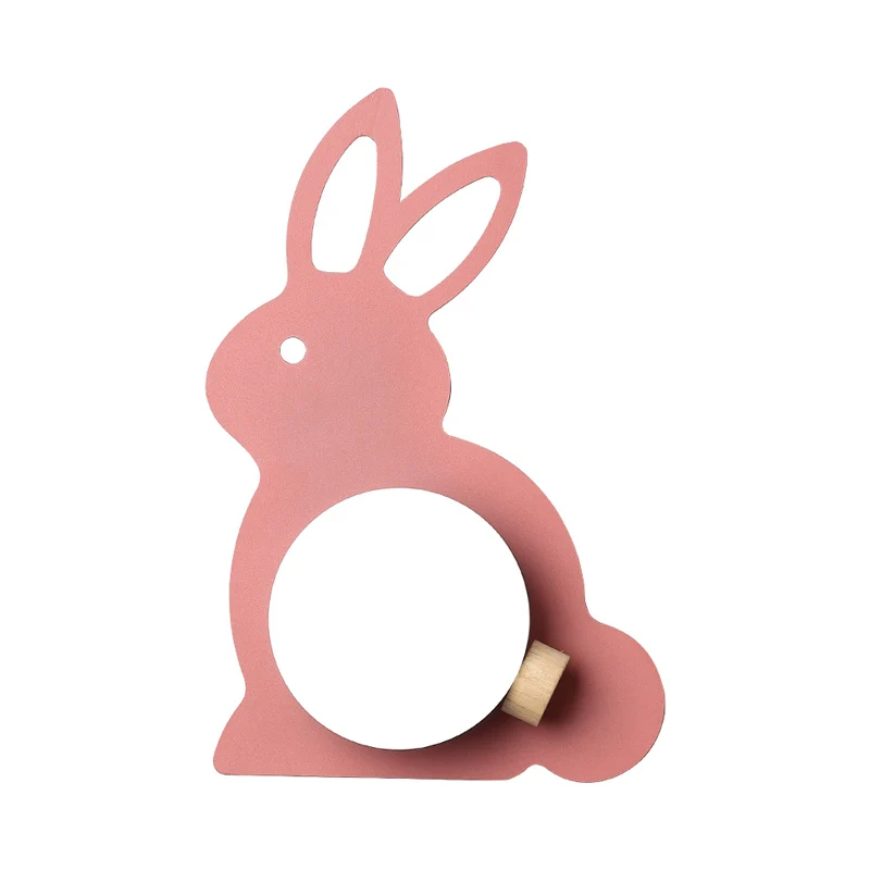 Konijn inbouw wandkandelaar cartoon ijzer 1 lamp roze/blauw wandmontage licht met bollampenkap Clearhalo