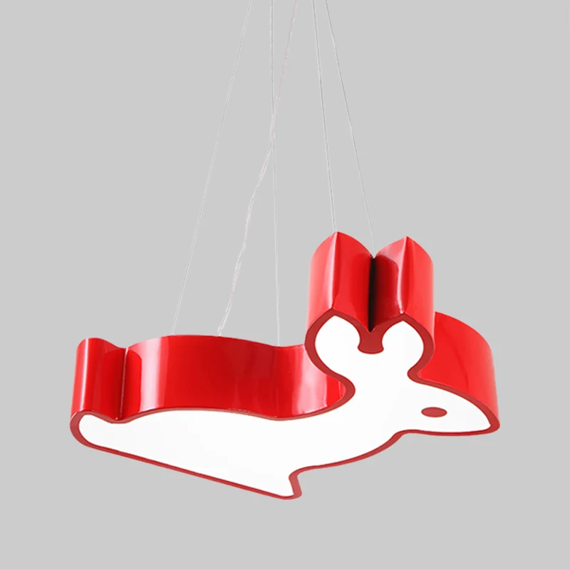 Konijn Slaapkamer Plafondlamp Acryl Kinderstijl LED Hangende Kroonluchter Rood/Blauw/Geel Clearhalo