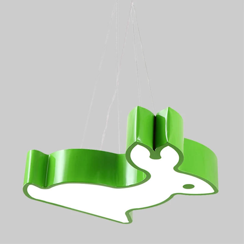 Konijn Slaapkamer Plafondlamp Acryl Kinderstijl LED Hangende Kroonluchter Rood/Blauw/Geel Clearhalo