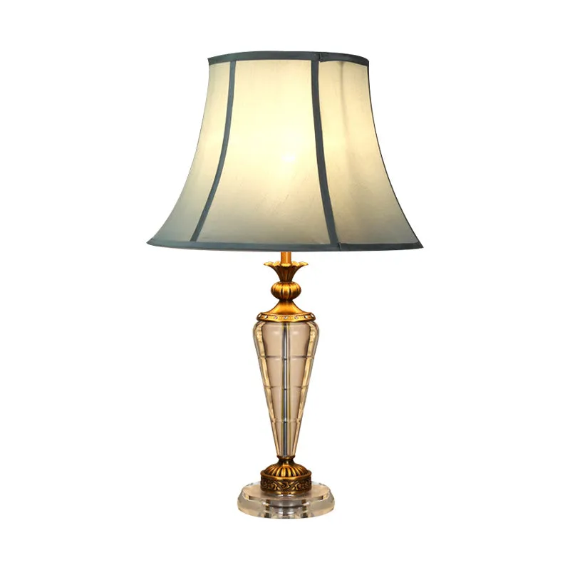 1 kop conische stof taaklamp modernisme handgesneden kristallen leeslamp blauw Clearhalo