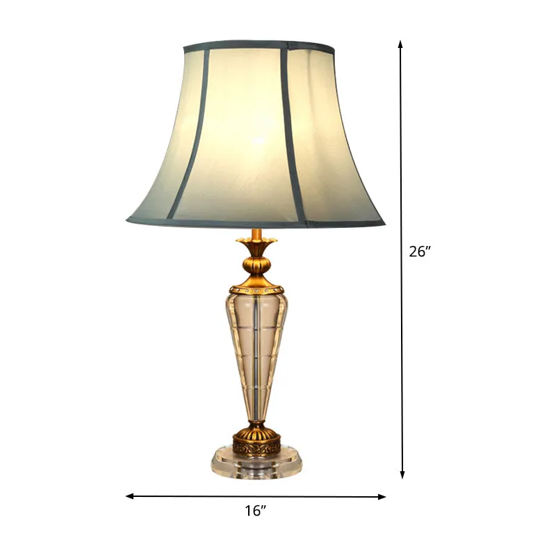 1 kop conische stof taaklamp modernisme handgesneden kristallen leeslamp blauw Clearhalo