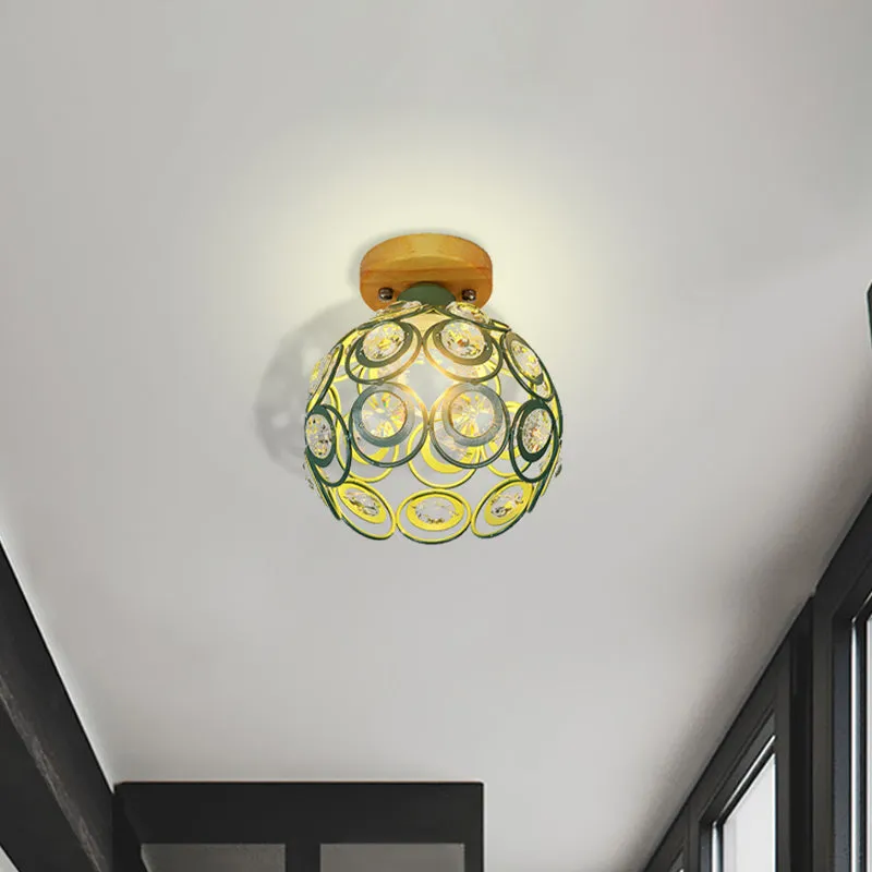 1 kop roze/groen/grijze inbouwverlichting met mondiale metalen lampenkap Nordic inbouwlamp voor foyer Clearhalo