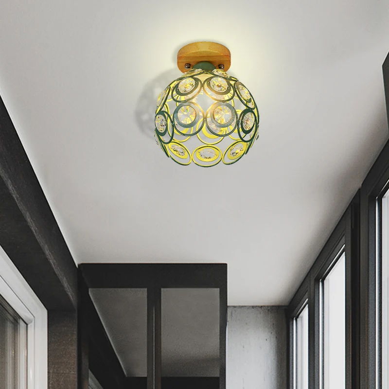 1 kop roze/groen/grijze inbouwverlichting met mondiale metalen lampenkap Nordic inbouwlamp voor foyer Clearhalo