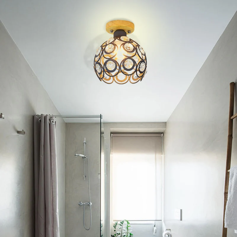 1 kop roze/groen/grijze inbouwverlichting met mondiale metalen lampenkap Nordic inbouwlamp voor foyer Clearhalo