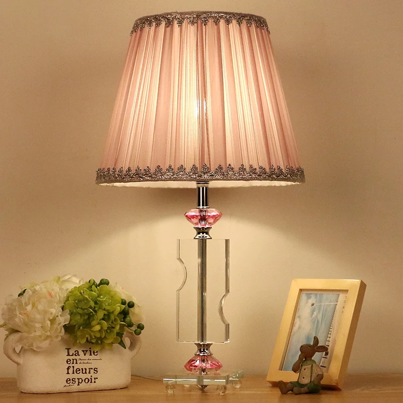1 kop woonkamer bureaulamp modernisme roze tafellamp met geplooide stoffen kap Clearhalo