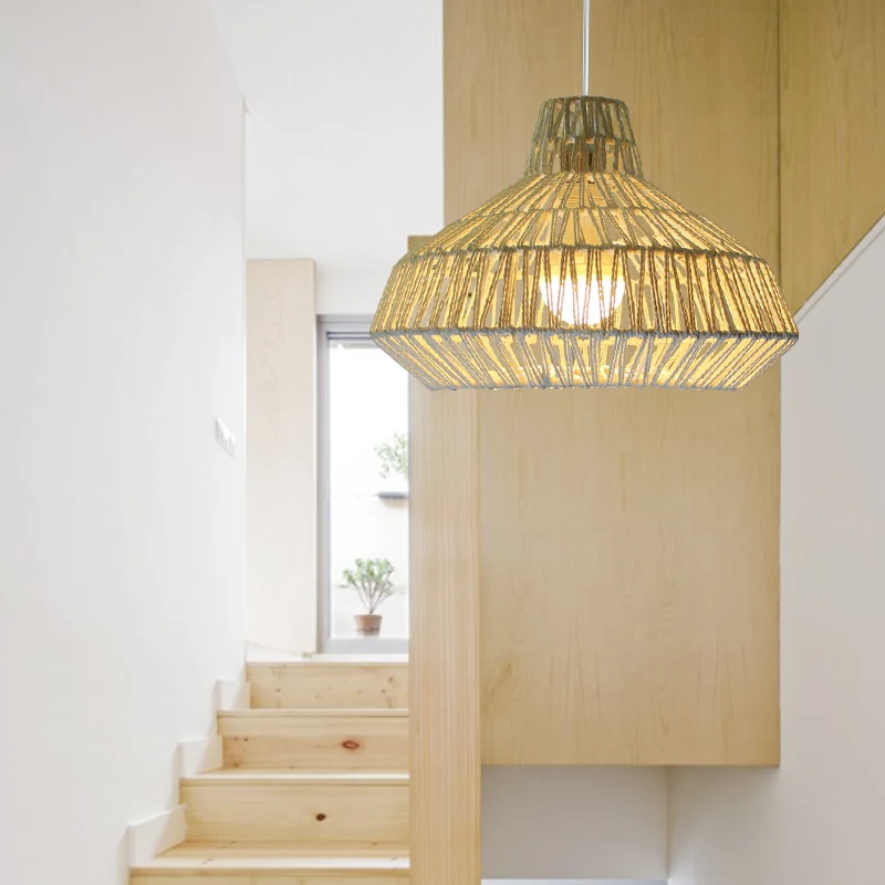 1 kop woonkamer hanglamp traditioneel beige plafond hanglamp met urn papieren kap Clearhalo