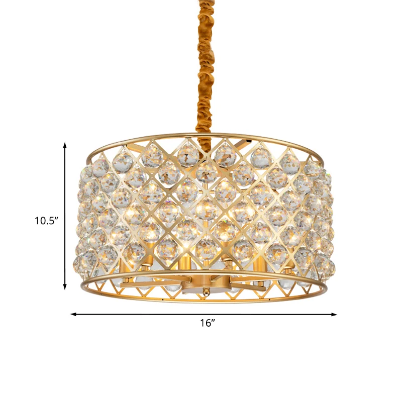 Kristallen bollen gouden afwerking slingerlicht rooster diamant 6-lichts minimalistische plafondkroonluchter voor woonkame...