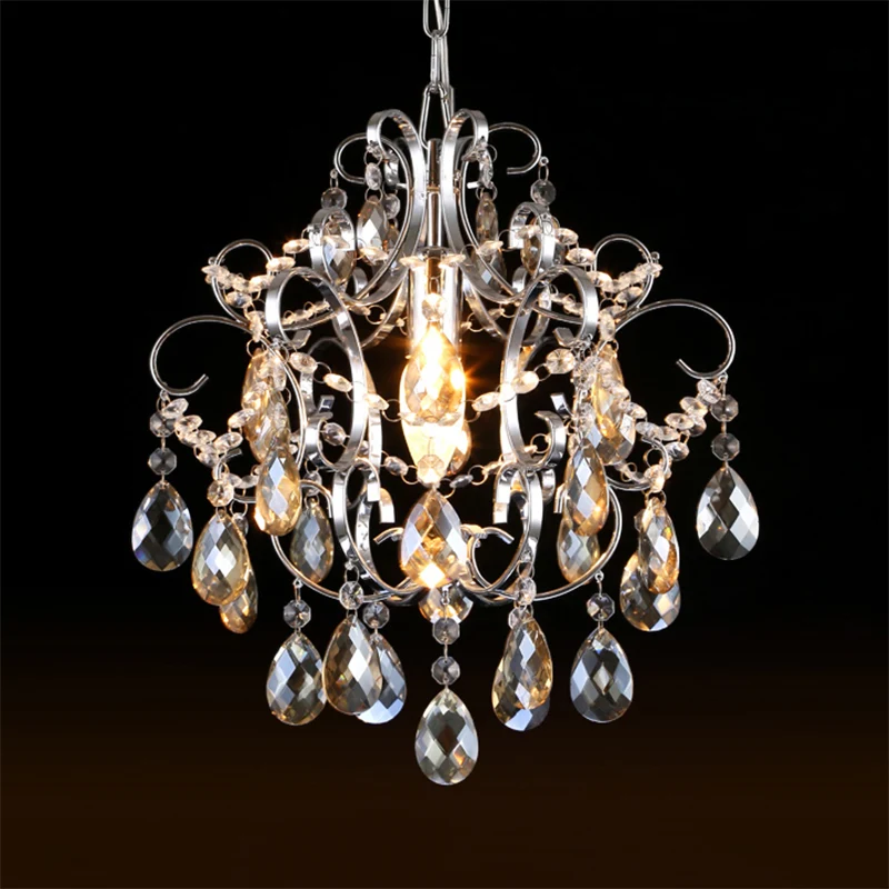 Kristallen druppels kroonluchter gebogen arm gepolijst verchroomde kroonluchter Clearhalo