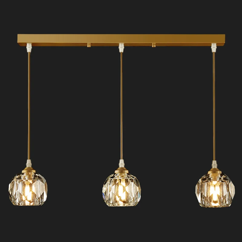 Kristallen geometrische hangende verlichtingsarmatuur Moderne LED gouden hanglamp Clearhalo