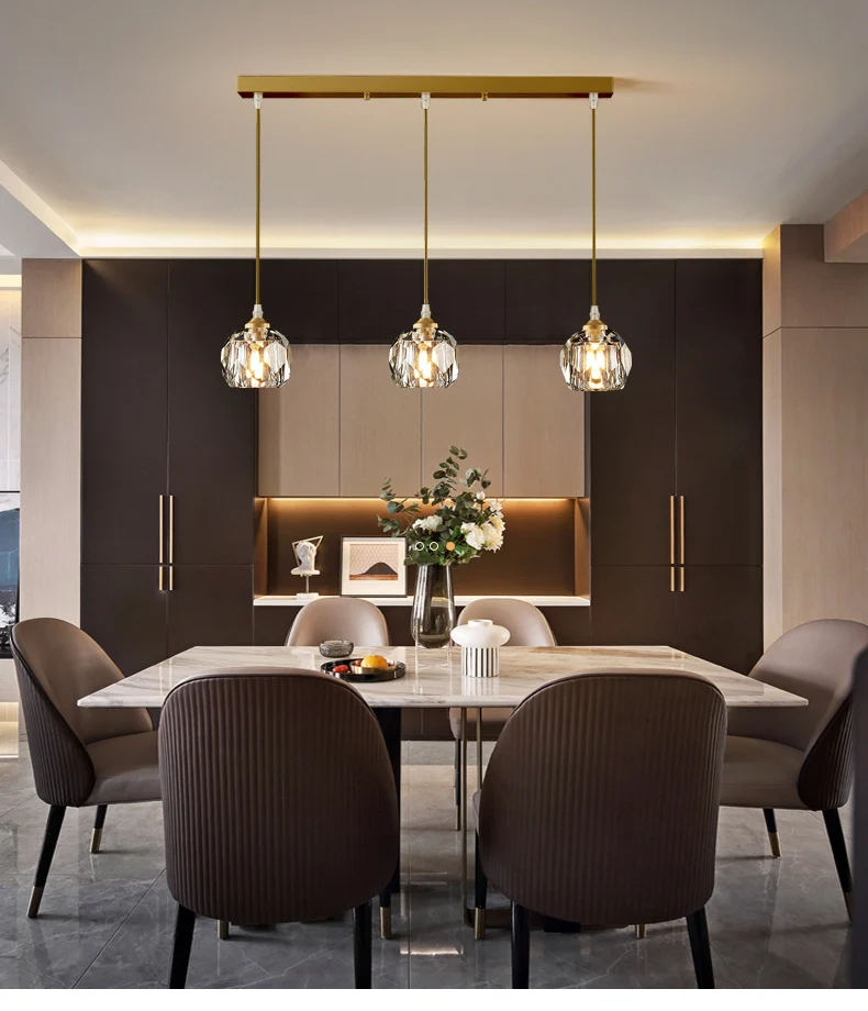 Kristallen geometrische hangende verlichtingsarmatuur Moderne LED gouden hanglamp Clearhalo