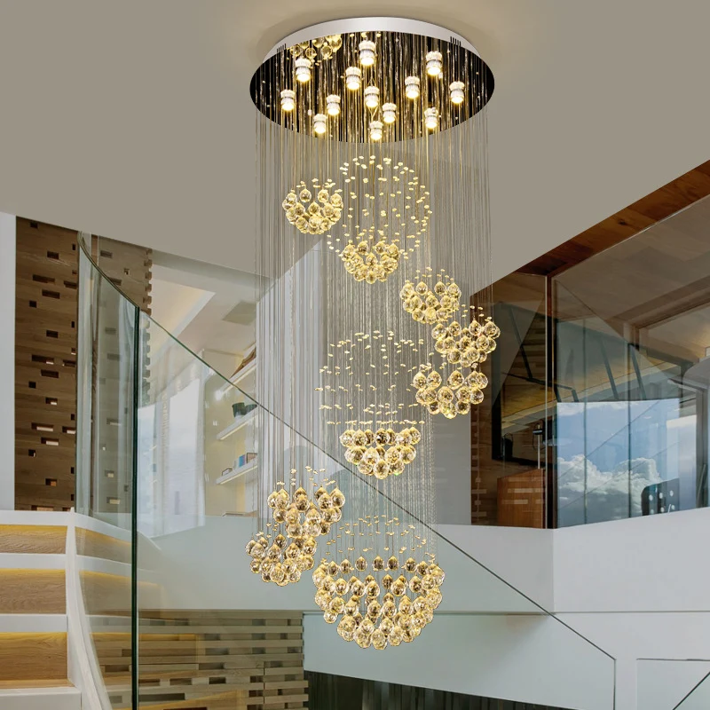 Kristallen gouden cluster hanglamp spiraal 13 koppen moderne LED hangende plafondlamp met ronde luifel Clearhalo