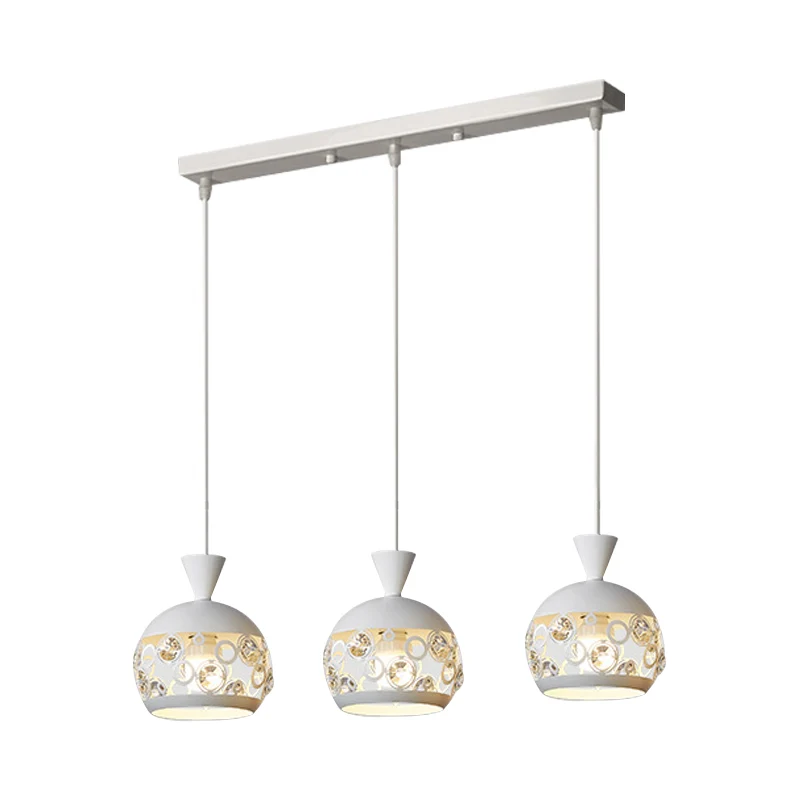Kristallen ingebedde koepelvormige hanglamp modernisme 3-kops witte afwerking multi-plafondlamp Clearhalo