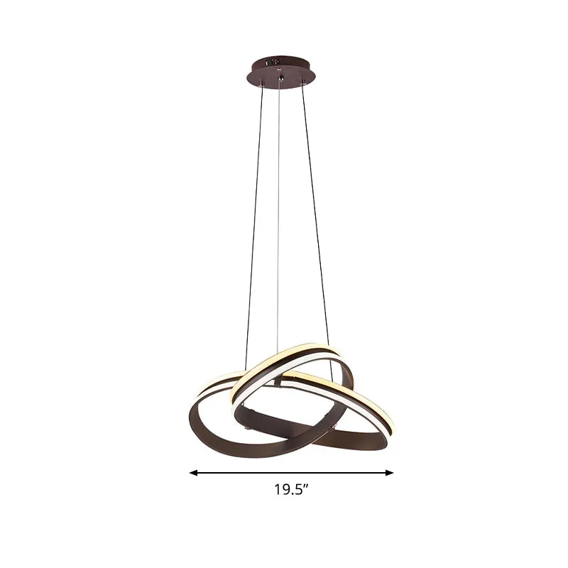 Kronkelende acrylkroonluchter, moderne LED-bruine plafondhanger warm/wit/natuurlijk licht Clearhalo