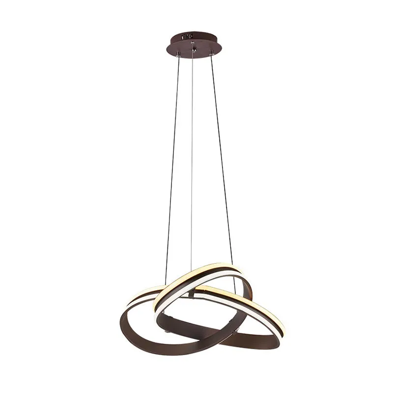 Kronkelende acrylkroonluchter, moderne LED-bruine plafondhanger warm/wit/natuurlijk licht Clearhalo