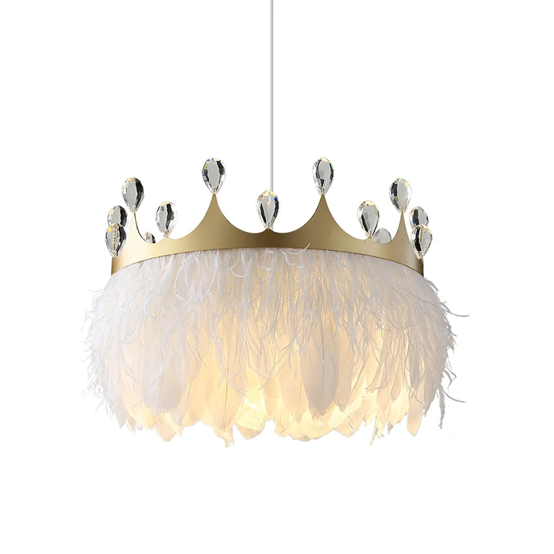Kroonveer hanglamp Nordic 1 kop gouden hanglamp met helder kristal accent Clearhalo