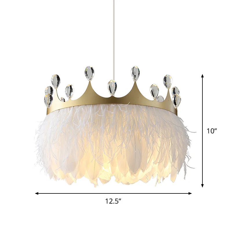 Kroonveer hanglamp Nordic 1 kop gouden hanglamp met helder kristal accent Clearhalo